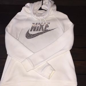 Nike hoodie with rose gold lettering!